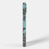 ヴィンテージティール(緑がかった色)ダマスク模様(モノグラム) Case-Mate iPhoneケース (裏面 / 右)