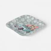 ヴィンテージティール（緑がかった色）トラックテディベア赤ちゃんシャワー ペーパープレート (傾斜あり)