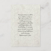 ヴィンテージティール(緑がかった色)バーズダマスク結婚式の情報カード エンクロージャーカード (裏面)