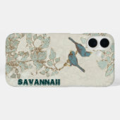 ヴィンテージティール（緑がかった色）バーズブランチ Case-Mate iPhoneケース (裏面 (横))