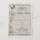 ヴィンテージティール（緑がかった色）バードダマスク結婚式プログラム プログラム (裏面)