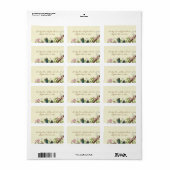 ヴィンテージティール（緑がかった色）バードピンク開花枝 ラベル (フルシート)