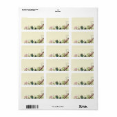 ヴィンテージティール(緑がかった色)バードピンク開花枝 ラベル (フルシート)