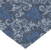 ヴィンテージティール(緑がかった色)フローラ渦 ロングテーブルランナー (コーナー)