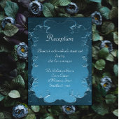 ヴィンテージティール（緑がかった色）フローリズエレガントウェディング披露宴 エンクロージャーカード