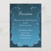 ヴィンテージティール（緑がかった色）フローリズエレガントウェディング披露宴 エンクロージャーカード (正面)