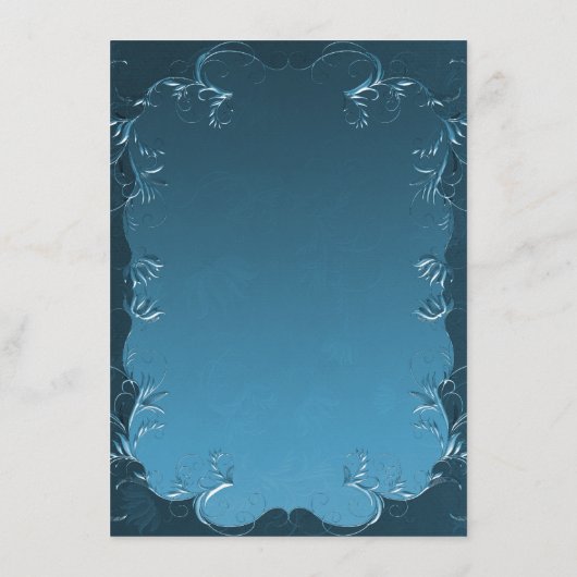 ヴィンテージティール(緑がかった色)フローリズエレガントウェディング披露宴 エンクロージャーカード (裏面)