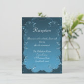 ヴィンテージティール（緑がかった色）フローリズエレガントウェディング披露宴 エンクロージャーカード (スタンド正面)