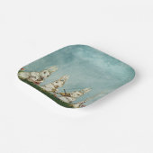 ヴィンテージティール(緑がかった色)ブルーおもしろいイースターウサギと卵 ペーパープレート (傾斜あり)