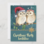 ヴィンテージティール（緑がかった色）ブルークリスマスフールパーティの招待状 招待状 (正面)