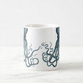 ヴィンテージティール(緑がかった色)ブルーヴィンテージタコ航海の コーヒーマグカップ (中央)