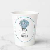 ヴィンテージティール（緑がかった色）ブルー独身のシーシェ結婚ル 紙コップ (正面)