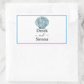 ヴィンテージティール（緑がかった色）ブルー独身のシーシェ結婚ル 長方形シール (バッグ)