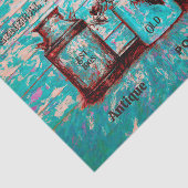 ヴィンテージティール（緑がかった色）ベージュエフ素朴エメラアートジュグ 薄葉紙 (詳細)