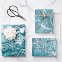 ヴィンテージティール（緑がかった色）ホワイトフローラルパターングリッタースパークル