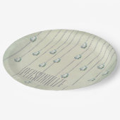 ヴィンテージティール（緑がかった色）ラインエレガントストン ペーパープレート (アングル)