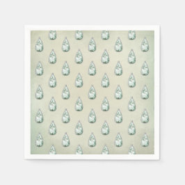 ヴィンテージティール（緑がかった色）ラインエレガントストーン スタンダードカクテルナプキン