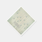 ヴィンテージティール(緑がかった色)ラインストーン玉ビクトリアンエレガント スタンダードカクテルナプキン (角)