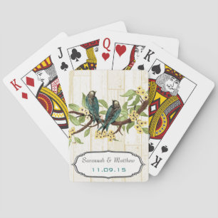 ヴィンテージティール(緑がかった色)ラブバ結婚ードギフト遊ズカード トランプ