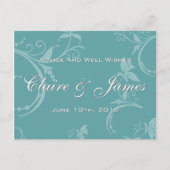 ヴィンテージティール（緑がかった色）結婚フローラアドバイス アドバイスカード (正面)