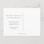 ヴィンテージティール（緑がかった色）華美銀の渦巻き日付保存 案内ポストカード (裏面)