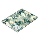 ヴィンテージティール（緑がかった色）葉リーフシッエレガントクデザイン ノートブック (左側)