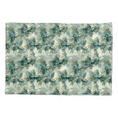 ヴィンテージティール（緑がかった色）葉リーフシッエレガントクデザイン 枕カバー (裏面)