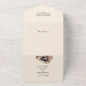 ヴィンテージティール(緑がかった色)赤面アリスinワンダーランド結婚ズ オールインワン招待状 (外側)