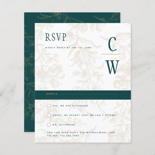 ヴィンテージティール（緑がかった色）金ゴールド結婚ズ (正面/裏面)