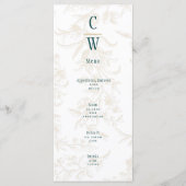 ヴィンテージティール(緑がかった色)金ゴールド結婚ズ メニュー (正面)