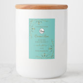 ヴィンテージティール(緑がかった色)金ゴールド装飾製品ラベルロゴ フードラベル (正面)