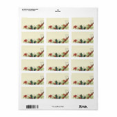 ヴィンテージティール（緑がかった色）鳥ブルゴーニュ開花枝ラベル ラベル (フルシート)