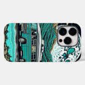 ヴィンテージティール(緑がかった色)RVカンパーインザマウンテンズ Case-Mate iPhoneケース (裏面 (横))