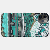 ヴィンテージティール(緑がかった色)RVカンパーインザマウンテンズ Case-Mate iPhoneケース (裏面(横))