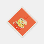 ヴィンテージティーレトロ茶のカップお洒落アート スタンダードカクテルナプキン (角)