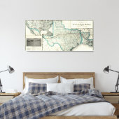 ヴィンテージテキサス州とルイジアナの鉄道地図(1903) キャンバスプリント (インサイチュ (寝室))