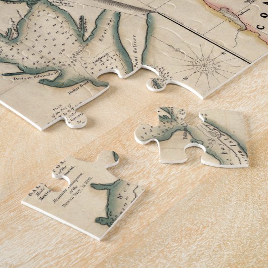 ヴィンテージテキサス州の地図(1835) ジグソーパズル (側面)