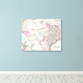 ヴィンテージテキサス州の地図(1855) キャンバスプリント (インサイチュ (ウッドフロア))