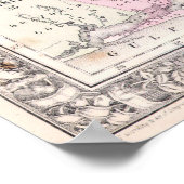 ヴィンテージテキサス州の地図， 1864 ポスター (角)