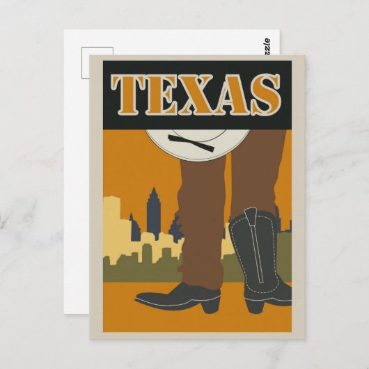 ヴィンテージテキサス州アメリカ旅行ポスター ポストカード (正面/裏面)