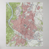 ヴィンテージテキサス州オースティンの地図（1955年） ポスター (正面)