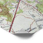 ヴィンテージテキサス州オースティンの地図(1955年) ポスター (角)