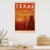 ヴィンテージテキサス州カウボーイトラベル ポスター (キッチン)