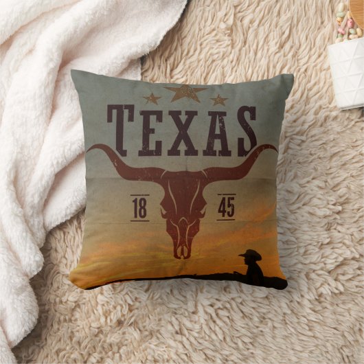 ヴィンテージテキサス州カウボーイ装飾用クッション クッション (ブランケット)