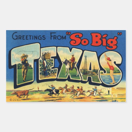 ヴィンテージテキサス州シール 長方形シール (正面)