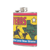 ヴィンテージテキサス州プロモーションイラストレーションとカウボーイ フラスク (左)