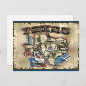 ヴィンテージテキサス州ローンスター州はがき ポストカード (正面/裏面)