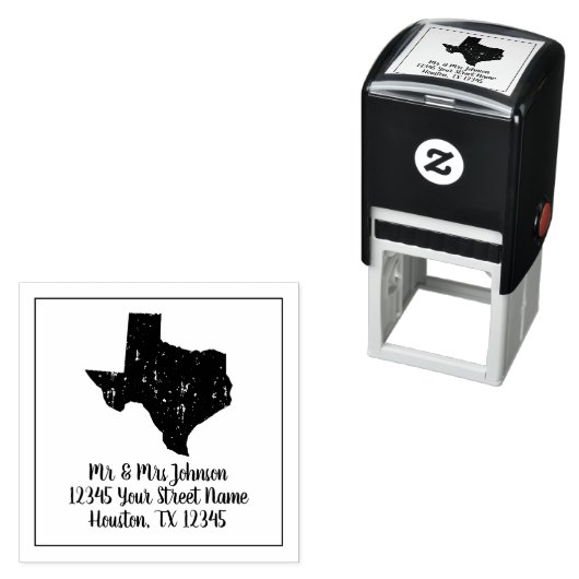 ヴィンテージテキサス州州アイコンカスタム差出人住所 セルフインキングスタンプ (インサイチュ)