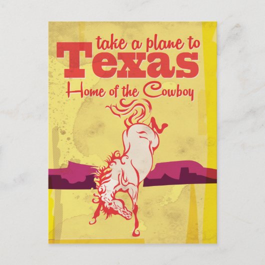ヴィンテージテキサス州旅行ポスタープリント ポストカード (正面)