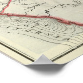 ヴィンテージテキサス州鉄道システムの地図(1885) ポスター (角)